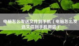 电脑怎么发送文件到手机（电脑怎么发送文件到手机微信）