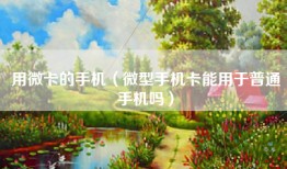 用微卡的手机（微型手机卡能用于普通手机吗）
