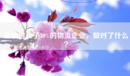 业绩增长了30%的物流企业，做对了什么？