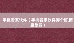 手机看家软件（手机看家软件哪个好,而且免费）