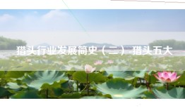 猎头行业发展简史（二）-猎头五大