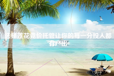 选择莲花竞价托管让你的每一分投入都有产出
